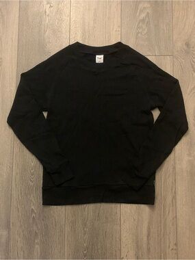 TNA Black Waffle-Knit Crewneck Sweater